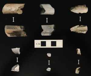 Tubular stone pipe fragments found at the Madeira site in Moorestown.